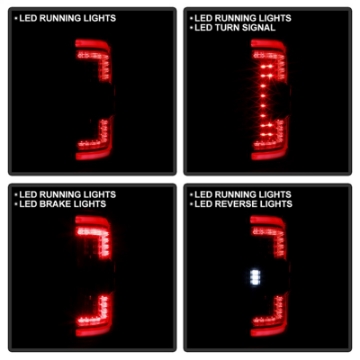 Picture of Spyder 21-23 Ford F150 Factory Halogen Light Bar LED Tail Lights - Black ALT-YD-FF15021HAL-BK