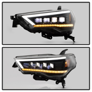 Picture of Spyder Apex 14-20 Toyota 4Runner High-Power LED Module Headlights - Black PRO-YD-T4R14AP-SEQ-BK