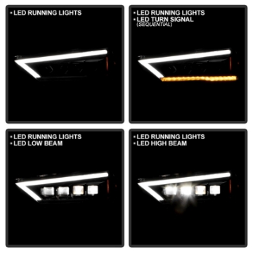 Picture of Spyder Apex 14-20 Toyota 4Runner High-Power LED Module Headlights - Black PRO-YD-T4R14AP-SEQ-BK