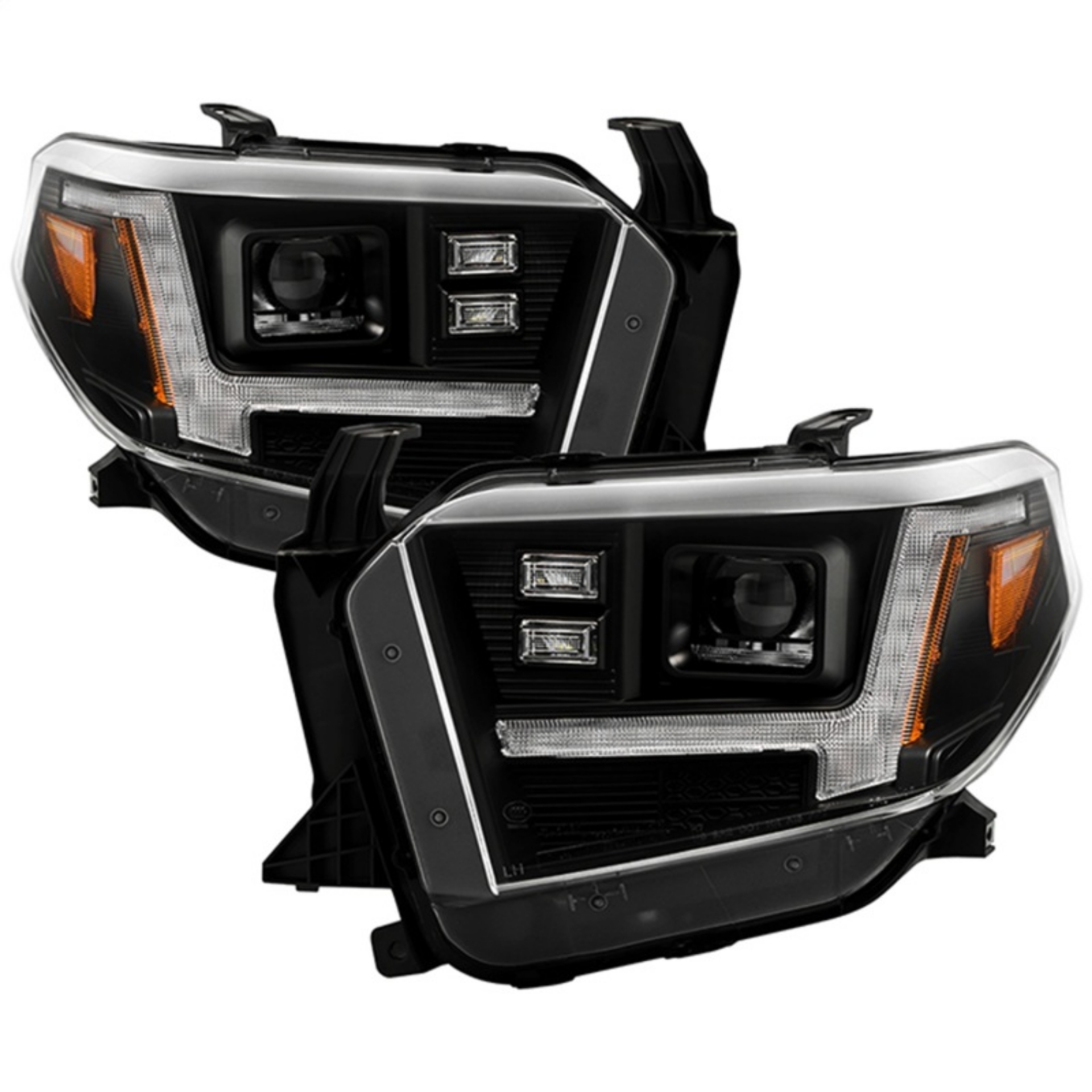 Picture of Spyder Apex 14-21 Toyota Tundra High-Power LED Module Headlights - Black PRO-YD-TTU14V2AP-SBSEQ-BK