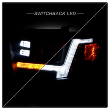 Picture of Spyder Signature 14-21 Toyota Tundra SR-SR5 Projector Headlights - Black PRO-YD-TTU14V2SI-SBSEQ-BK
