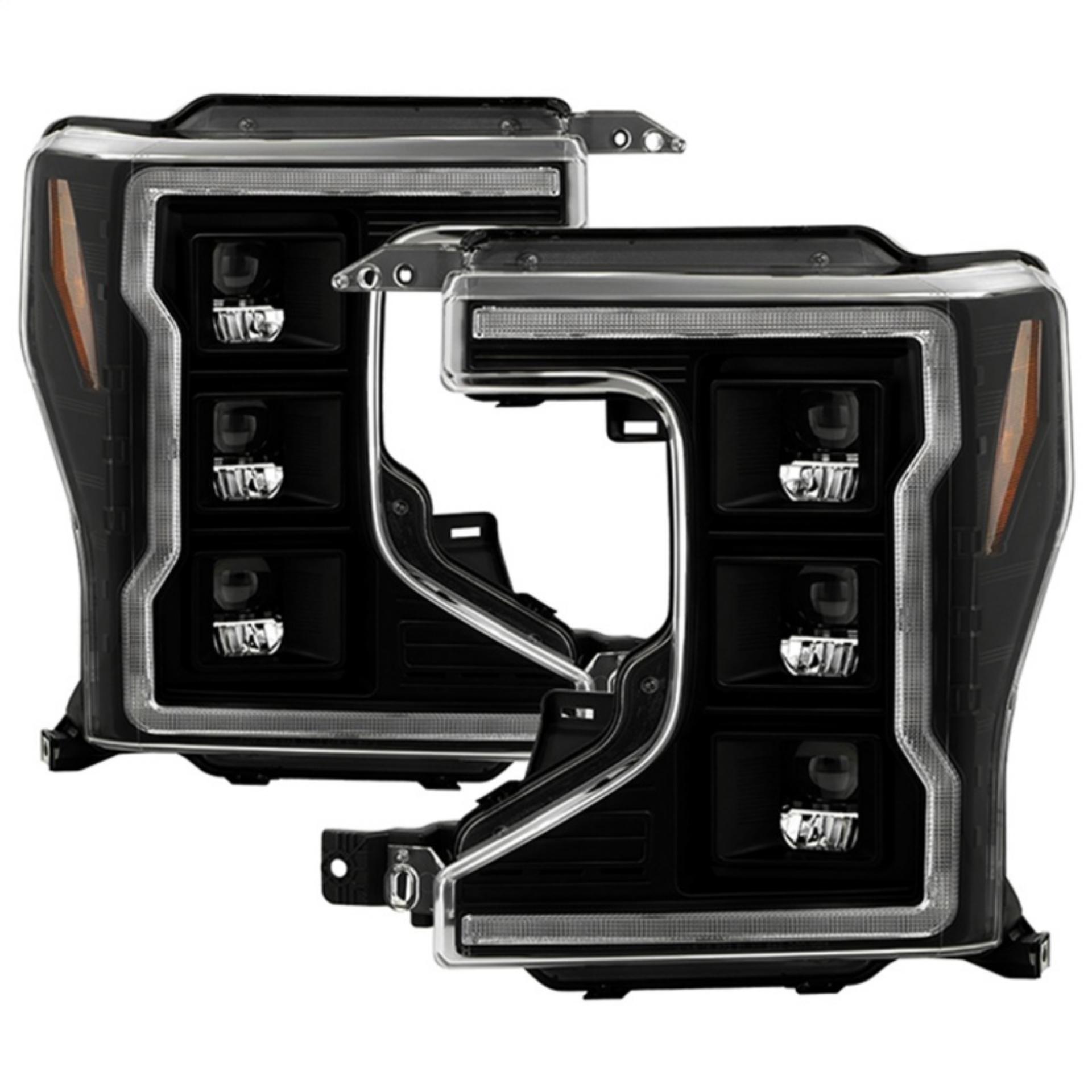 Picture of Spyder Apex 20-22 Ford F250-F350 Halogen High-Power LED Headlights - Black PRO-YD-FS20HALAP-SEQ-BK
