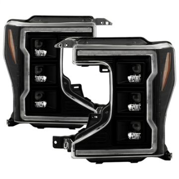 Picture of Spyder Apex 20-22 Ford F250-F350 Halogen High-Power LED Headlights - Black PRO-YD-FS20HALAP-SEQ-BK