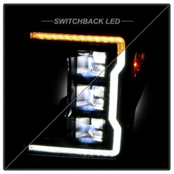 Picture of Spyder Apex 20-22 Ford F250-F350 Halogen High-Power LED Headlights - Black PRO-YD-FS20HALAP-SEQ-BK