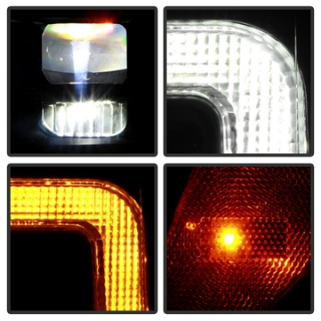 Picture of Spyder Apex 20-22 Ford F250-F350 Halogen High-Power LED Headlights - Black PRO-YD-FS20HALAP-SEQ-BK