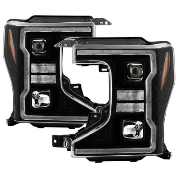 Picture of Spyder Signature 20-22 Ford F250-F350 Halogen Proj- Headlights - Black PRO-YD-FS20HALSI-SEQ-BK
