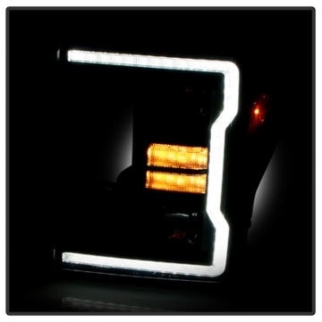 Picture of Spyder Signature 20-22 Ford F250-F350 Halogen Proj- Headlights - Black PRO-YD-FS20HALSI-SEQ-BK