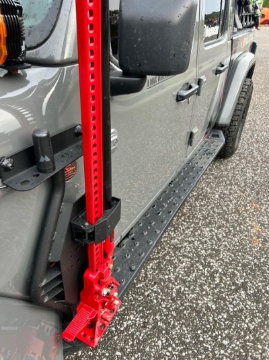 Picture of Go Rhino 18-24 Jeep Wrangler JL-JLU-JT Front Fender Jack Mount for Hi-Lift Jack - Tex- Blk