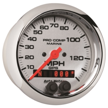 Picture of Autometer Marine Chrome 3-3-8in 140MPH GPS Speedometer Gauge