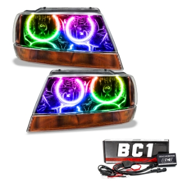 Picture of Oracle 99-04 Jeep Grand Cherokee SMD HL - Black - ColorSHIFT w- BC1 Controller