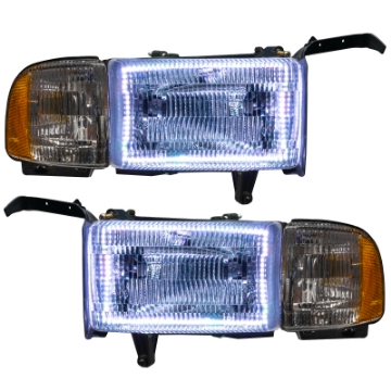 Picture of Oracle 94-02 Dodge Ram Pre-Assembled Halo Headlights - White