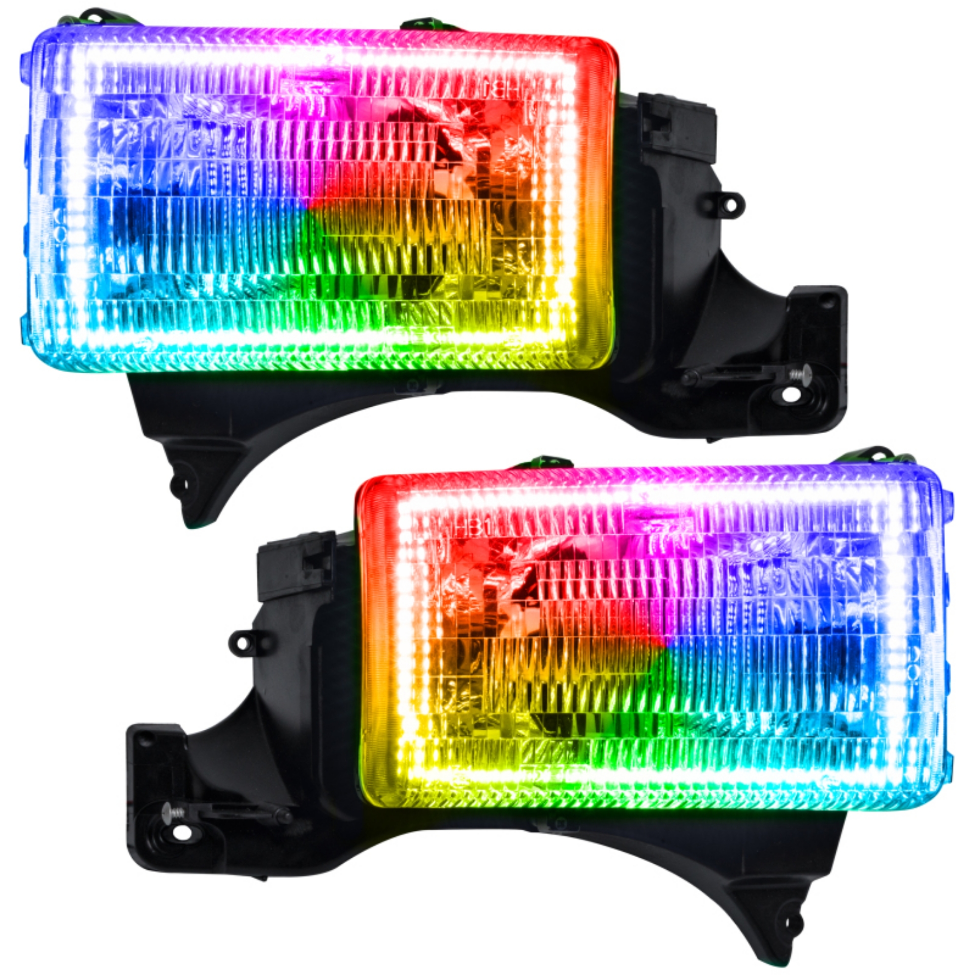 Picture of Oracle 94-02 Dodge Ram Pre-Assembled Halo Headlights - ColorSHIFT