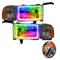 Picture of Oracle 94-02 Dodge Ram Pre-Assembled Halo Headlights - ColorSHIFT