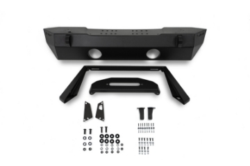 Picture of DV8 Offroad 07-23 Jeep Wrangler-Gladiator JT-JK-JL FS-25 Stubby Front Bumper w-Plated Bull Bar