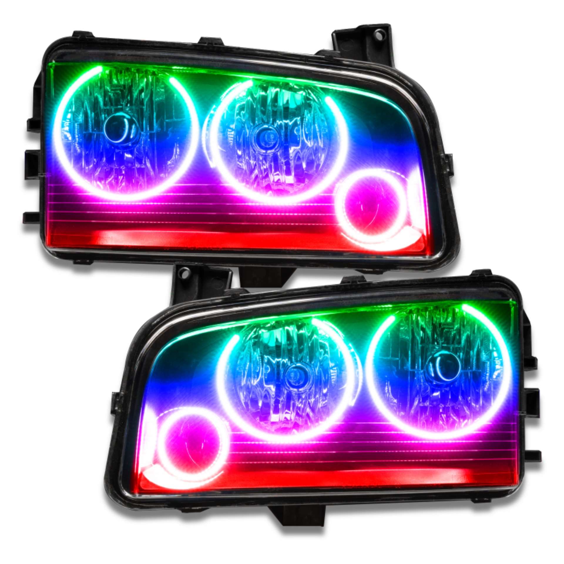 Picture of Oracle 05-10 Dodge Charger SMD HL Non-HID - Triple Halo - ColorSHIFT w-o Controller
