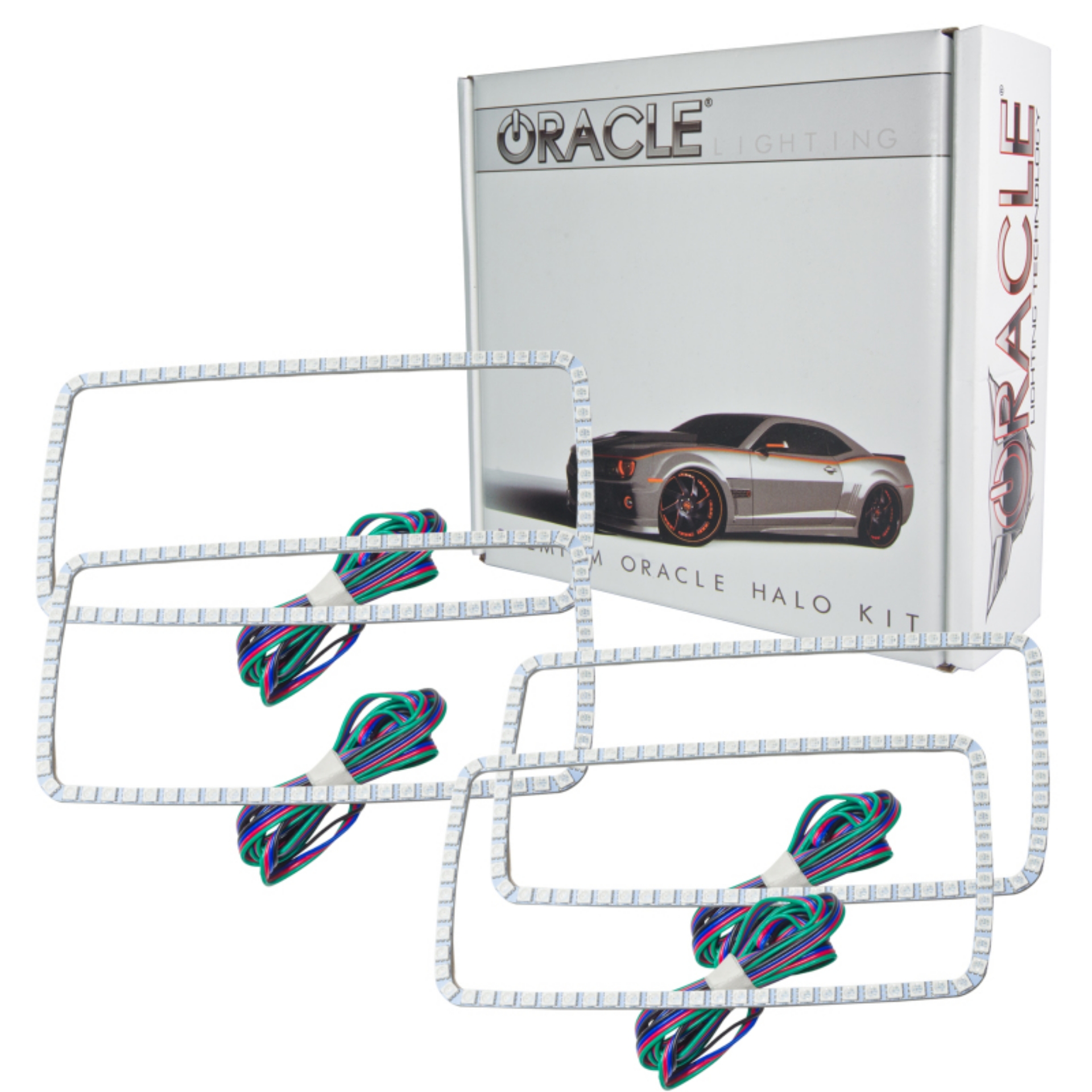 Picture of Oracle GMC Sierra 07-13 Halo Kit New Square Ring Design - ColorSHIFT w- 2-0 Controller