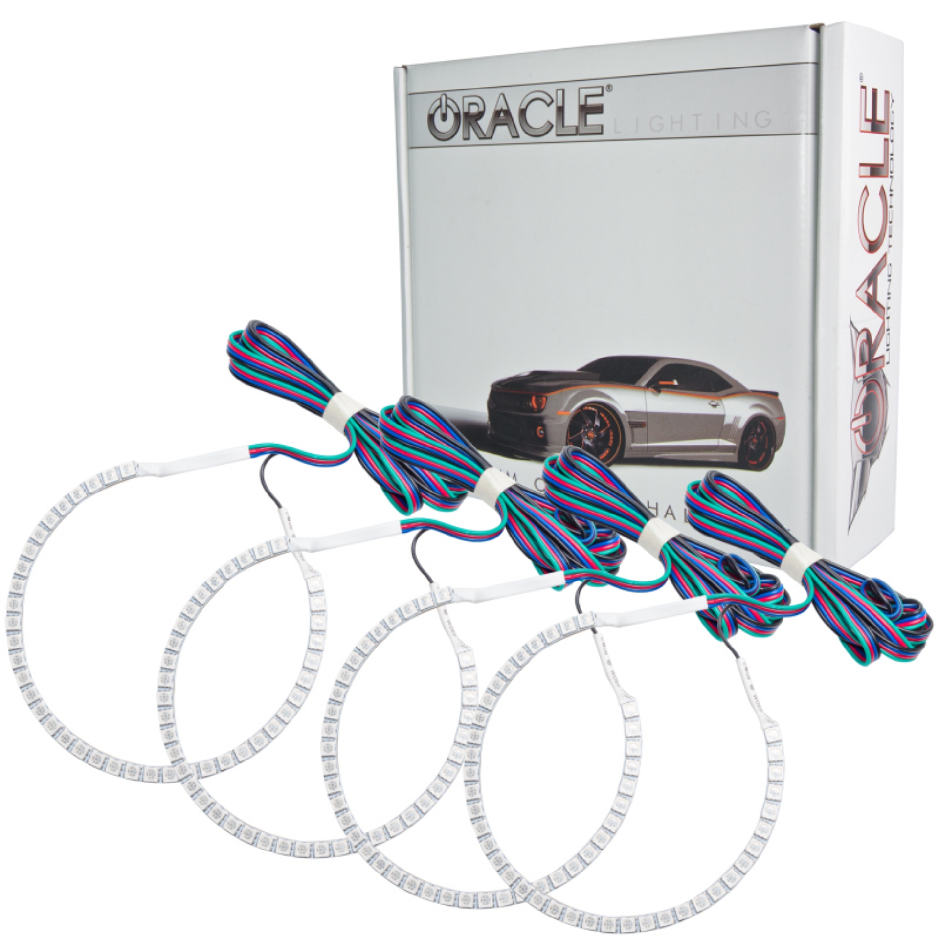 Picture of Oracle GMC Sierra 07-13 Halo Kit Round Ring Design - ColorSHIFT w-o Controller