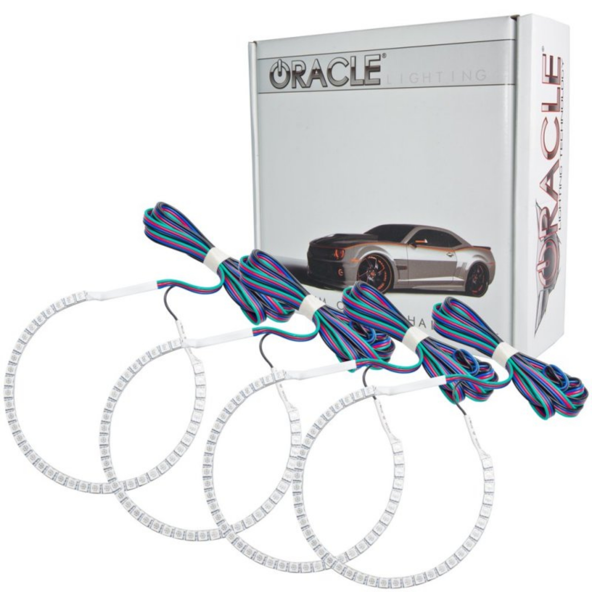 Picture of Oracle GMC Sierra 07-13 Halo Kit Round Ring Design - ColorSHIFT w- BC1 Controller
