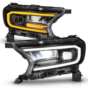 Picture of ANZO 19-23 Ford Ranger Full LED Projector Headlights w- Initiation & Sequential - Black