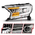 Picture of ANZO 19-23 Ford Ranger Full LED Projector Headlights w- Initiation & Sequential - Chrome