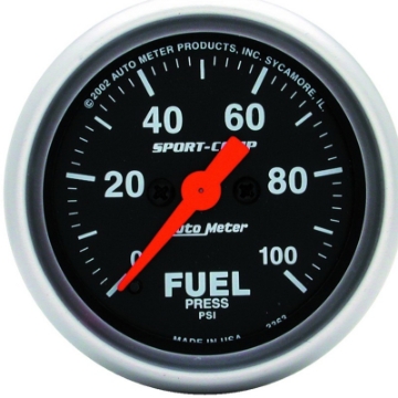 Picture of Autometer Sport-Comp 52mm 0-100 PSI Electronic Fuel Pressure Gauge