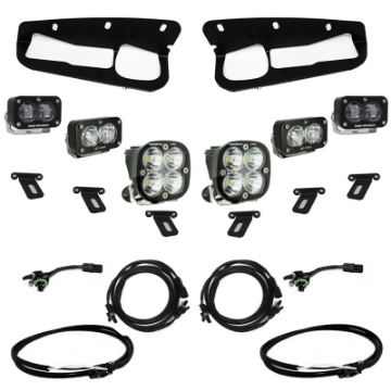 Picture of Baja Designs 21-22 Ford Bronco w-Steel Bumper S2 SAE Pro Fog Pocket Light Kit w-Upfitter - Clear