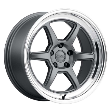 Picture of Kansei K14G Roku 18x9-5in - 5x114-3 BP - 22mm Offset - 73-1mm Bore - Grey & Machined Lip Wheel