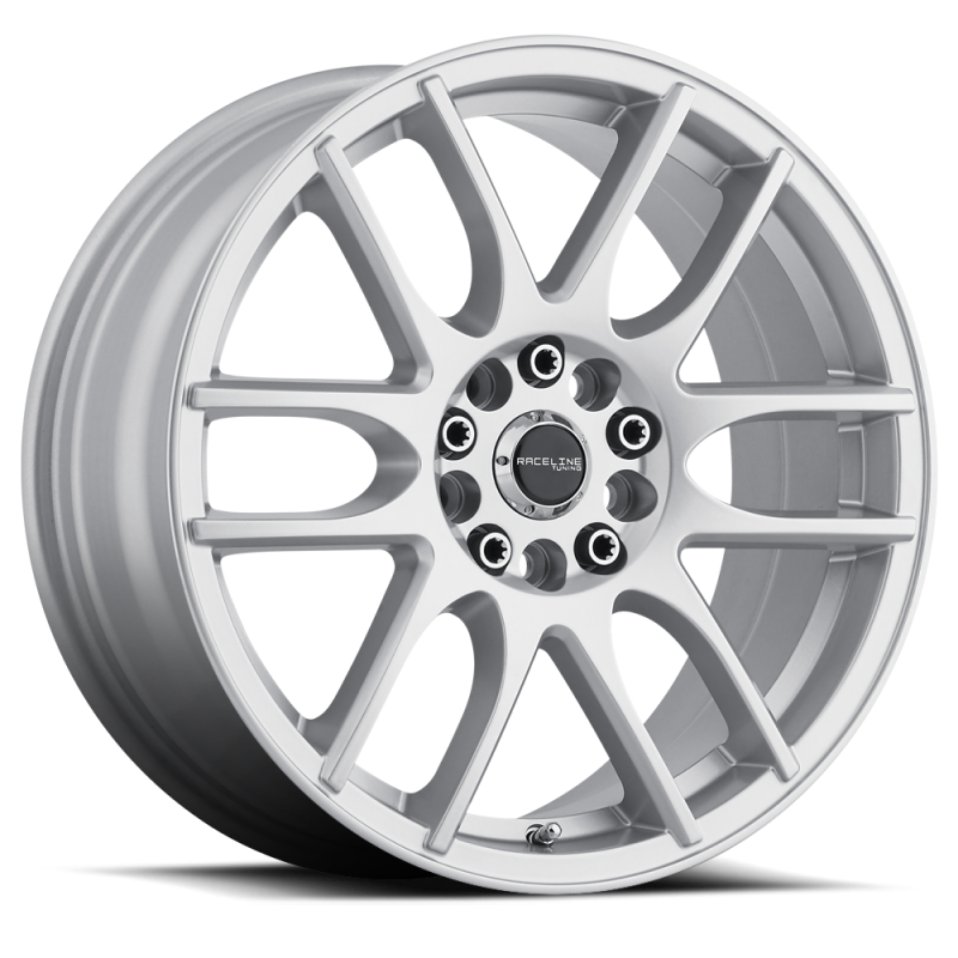 Picture of Raceline 141S Mystique 16x7in - 5x108-5x114-3 BP - 40mm Offset - 72-62mm Bore - Gloss Silver Wheel