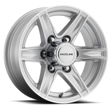 Picture of Raceline 810S Stylus 16x6in - 8x165-1 BP - 0mm Offset - 4-90mm Bore - Silver & Machined Wheel