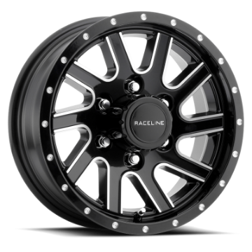 Picture of Raceline 820M Twisted 15x6in - 6x139-7 BP - 0mm Offset - 4-25mm Bore - Black & Machined Wheel