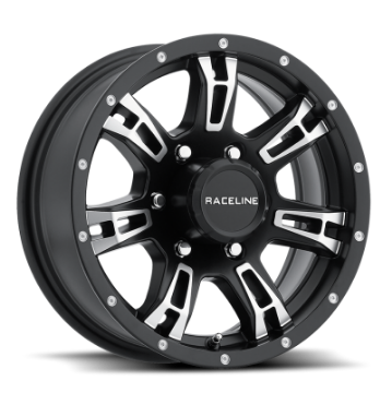 Picture of Raceline 840 Arsenal 15x5in - 5x114-3 BP - 0mm Offset - 3-19mm Bore - Black & Machined Wheel