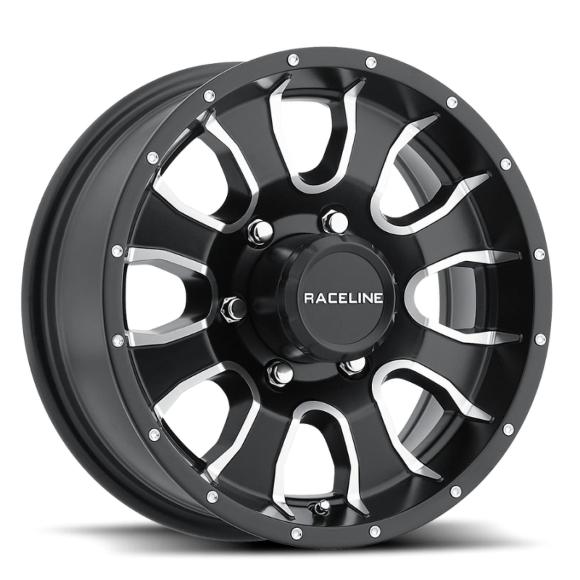 Picture of Raceline 860M Mamba 15x6in - 6x139-7 BP - 0mm Offset - 4-25mm Bore - Black & Machined Wheel