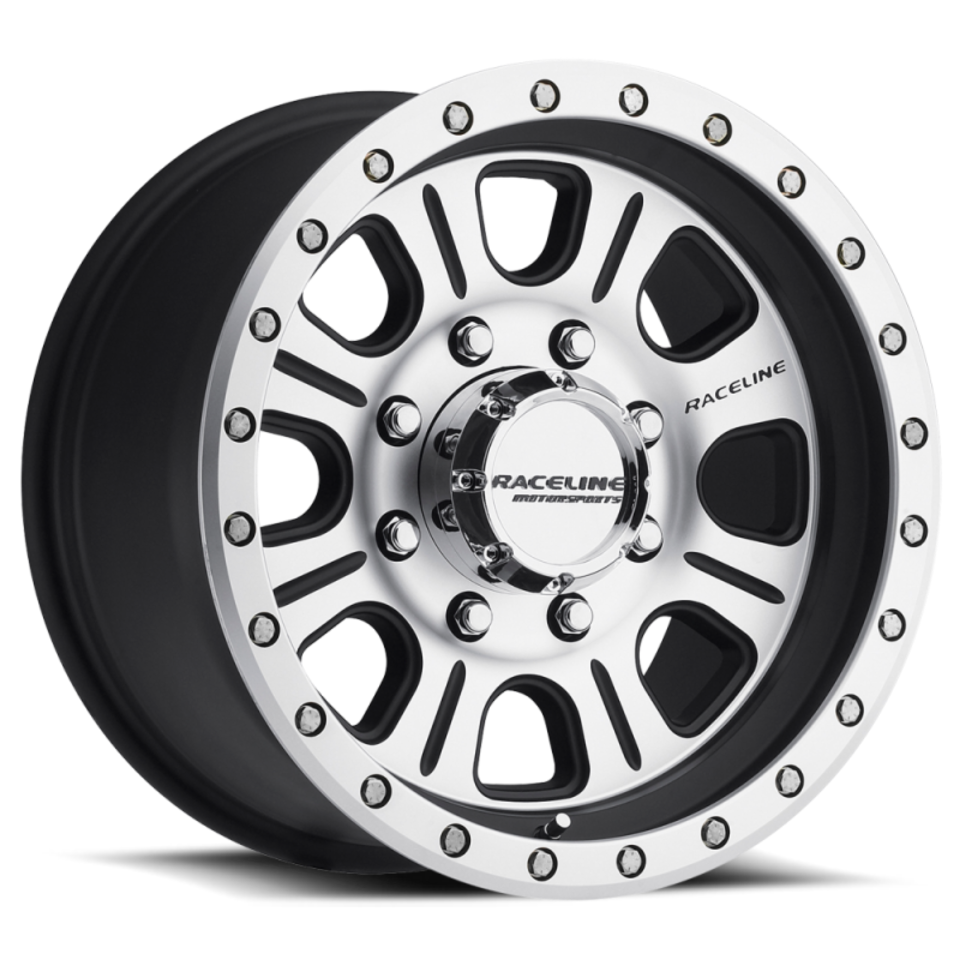 Picture of Raceline 928M Monster 17x9in - 5x139-7 BP - -12mm Offset - 107-95mm Bore - Black & Machined Wheel