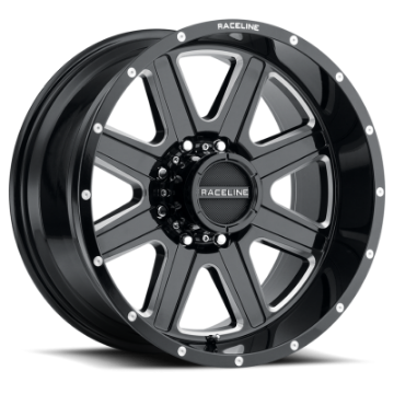 Picture of Raceline 940M Hostage 16x8in - 5x127 BP - 0mm Offset - 78-1mm Bore - Black & Milled Wheel