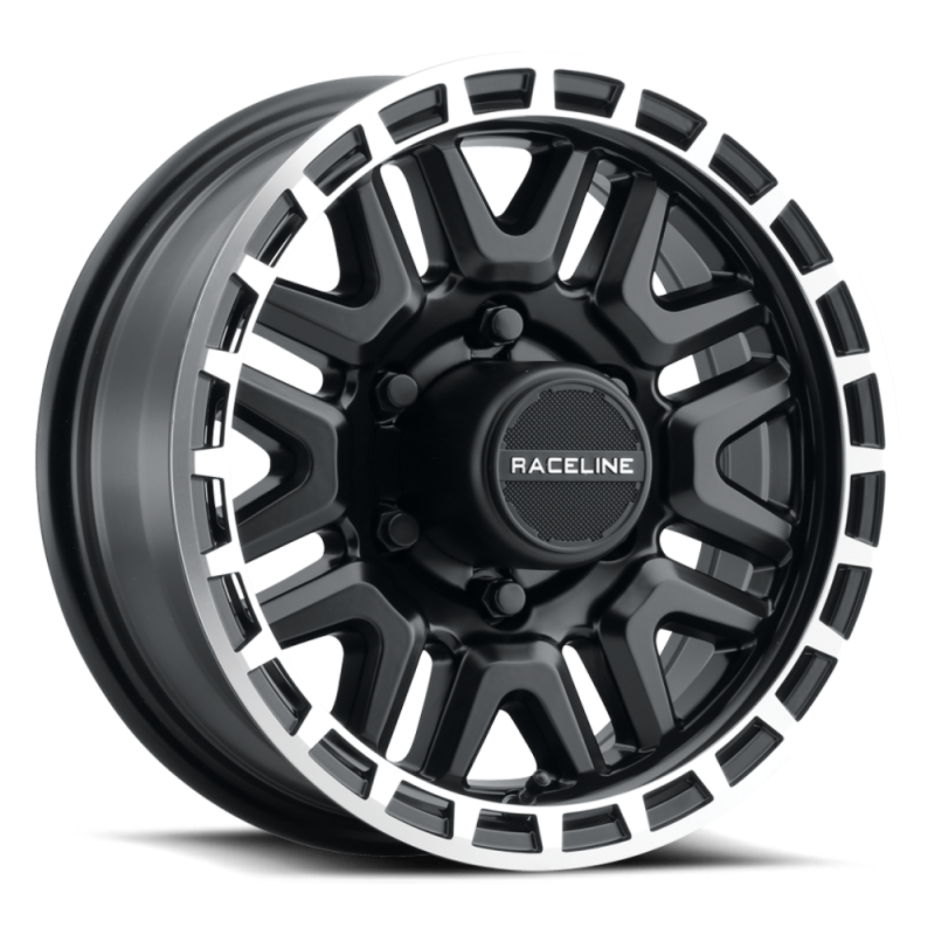 Picture of Raceline 953BM Krank 15x5in - 5x114-3 BP - 0mm Offset - 3-19mm Bore - Black & Machined Wheel