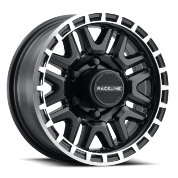 Picture of Raceline 953BM Krank 15x5in - 5x114-3 BP - 0mm Offset - 3-19mm Bore - Black & Machined Wheel