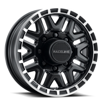 Picture of Raceline 953BM Krank 16x6in - 8x165-1 BP - 0mm Offset - 4-90mm Bore - Black & Machined Wheel
