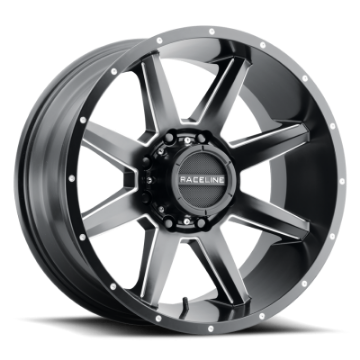 Picture of Raceline 954M Stryker 17x8-5in - 8x165-1 BP - 0mm Offset - 125-2mm Bore - Satin Black & Milled Wheel