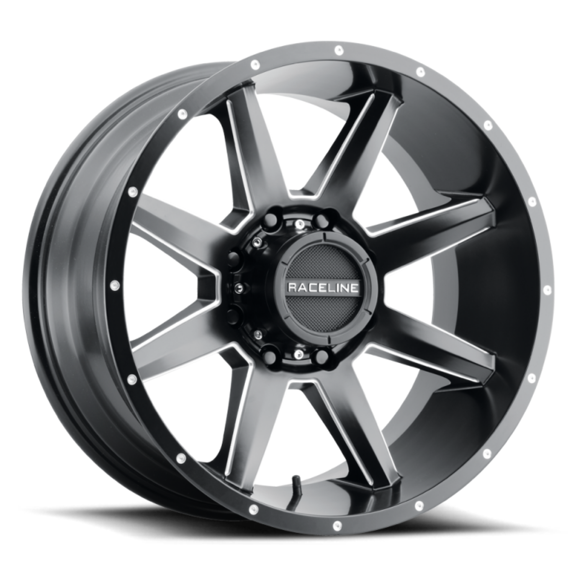 Picture of Raceline 954M Stryker 20x9in - 5x127 BP - 0mm Offset - 78-1mm Bore - Satin Black & Milled Wheel