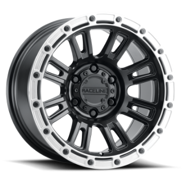 Picture of Raceline 956BS Compass 17x9in - 8x170 BP - -12mm Offset - 125-2mm Bore - Black & Silver Lip Wheel