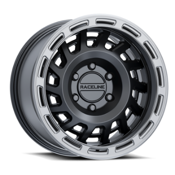 Picture of Raceline 957BS Halo 18x9in - 6x139-7 BP - 18mm Offset - 106-1mm Bore - Black & Silver Lip Wheel