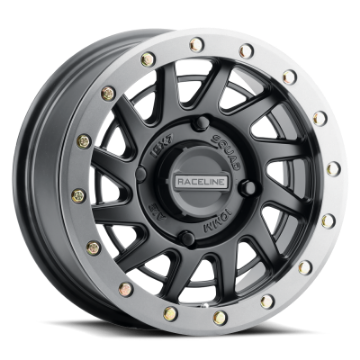 Picture of Raceline A12BG Squad 15x7in-4x137 BP-38mm Offset-110-18mm Bore - BLK & Gunmetal Ring Beadlock Wheel
