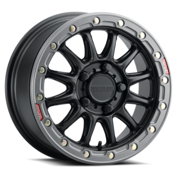 Picture of Raceline A14BG Alpha 15x7in-5x114-3 BP-53mm Offset-68mm Bore - Black & Gunmetal Ring Beadlock Wheel