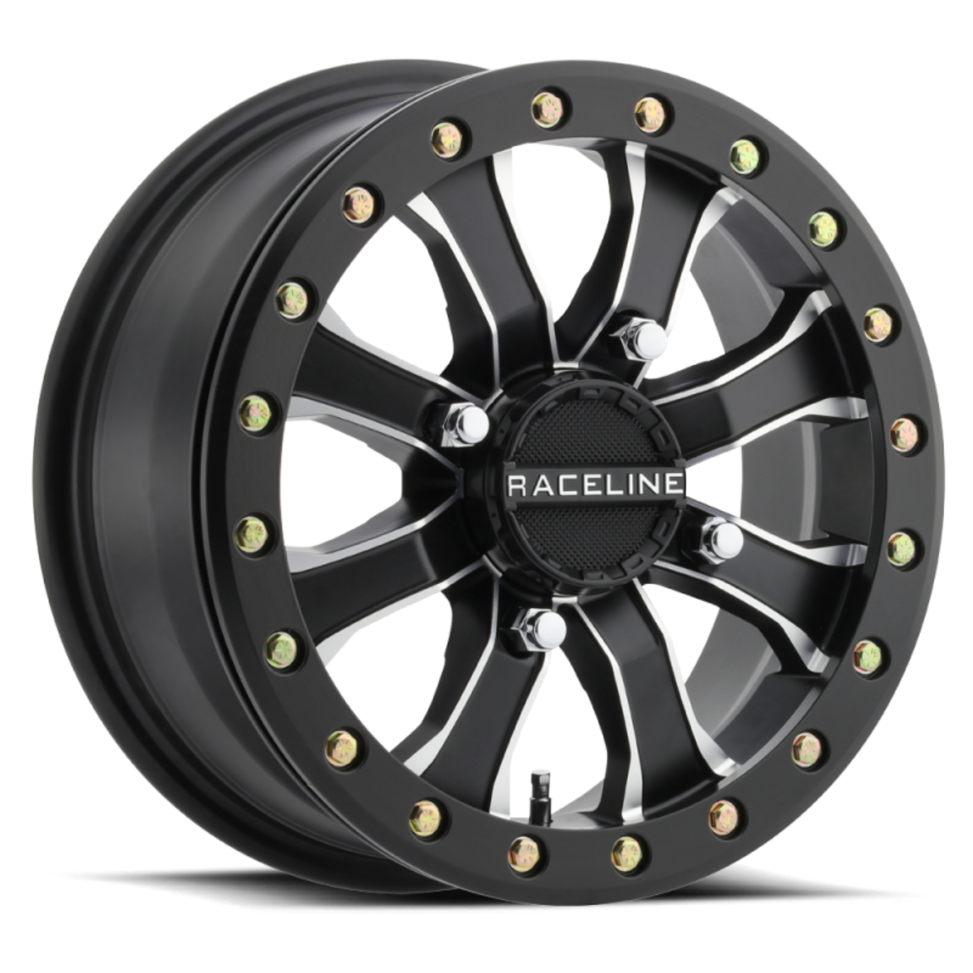 Picture of Raceline A71MB Mamba 14x6in-4x137 BP-40mm Offset-110-18mm Bore - Black & Machined Beadlock Wheel