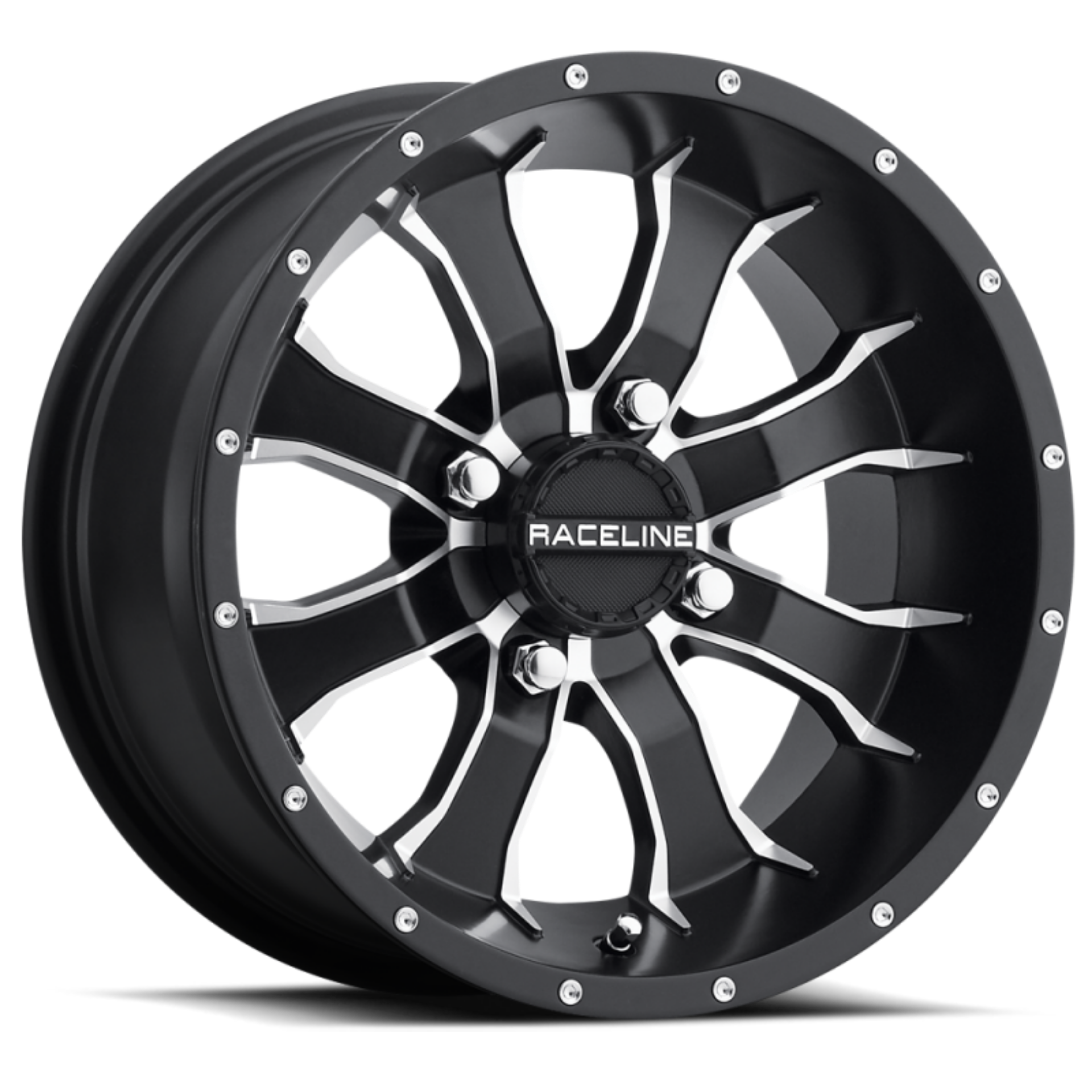 Picture of Raceline A77 Mamba 14x7in - 4x115 BP - 10mm Offset - 80-3mm Bore - Black & Machined Wheel