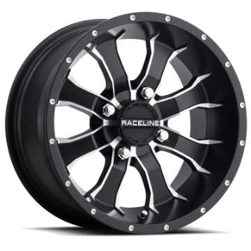 Picture of Raceline A77 Mamba 9x8in - 4x115 BP - -34-5mm Offset - 90mm Bore - Black & Machined Wheel