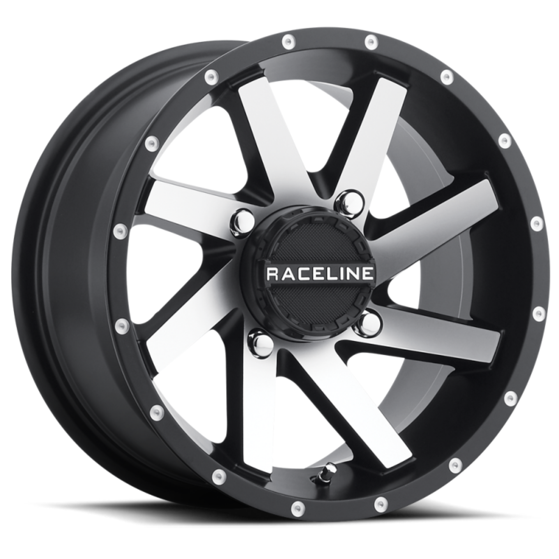 Picture of Raceline A82M Twist 14x7in - 4x110 BP - 10mm Offset - 83-8mm Bore - Black & Machined Wheel