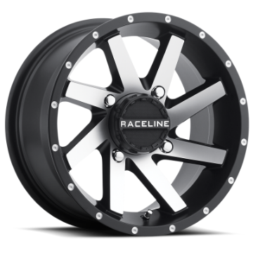 Picture of Raceline A82M Twist 14x7in - 4x110 BP - 10mm Offset - 83-8mm Bore - Black & Machined Wheel