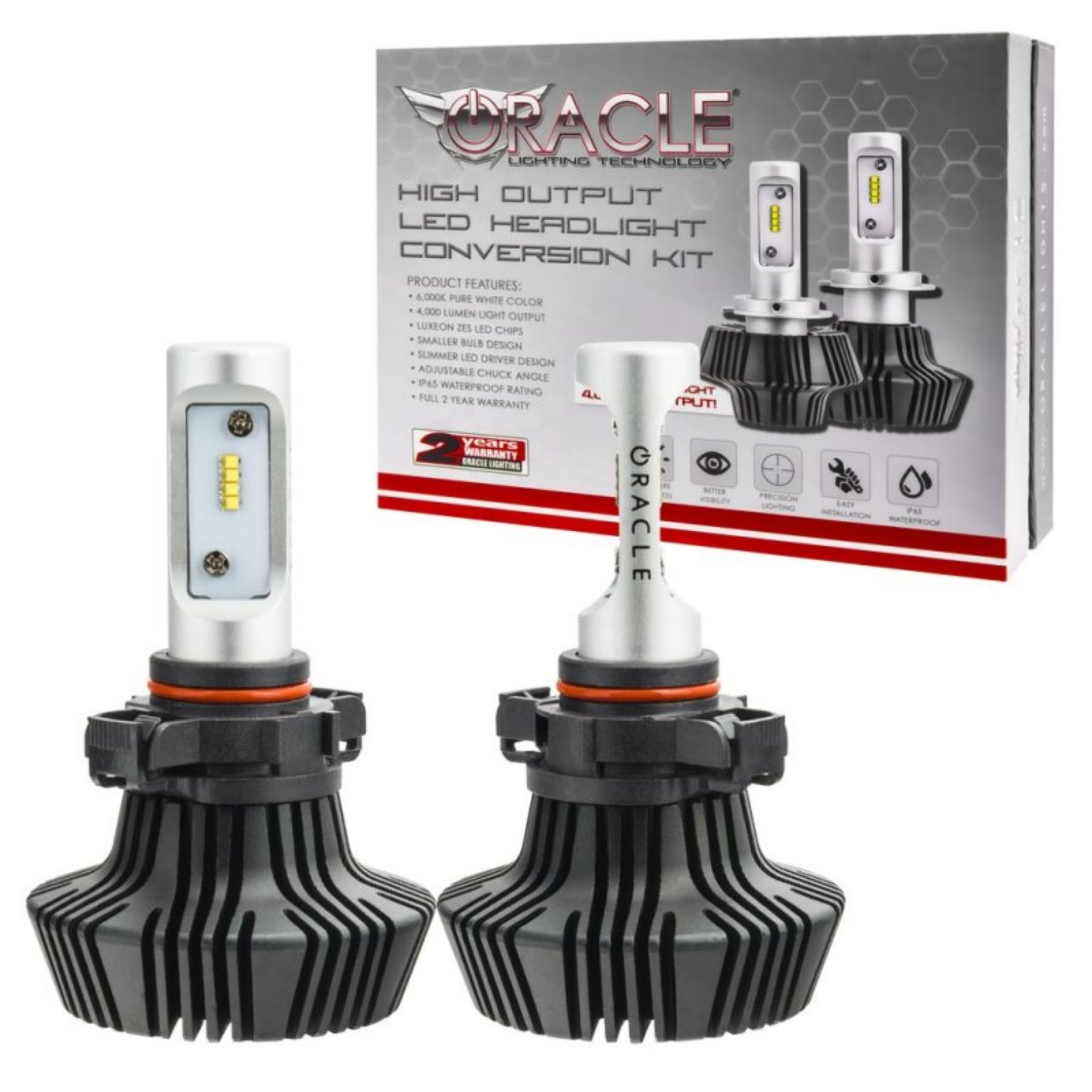 Picture of Oracle 52 4000 Lumen LED Headlight Bulbs Pair - 6000K