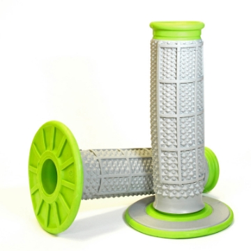 Picture of Renthal MX Dual Compound Grips Tapered 1-2 Waffle - Grey- Green